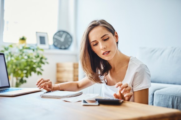 Women working on budget