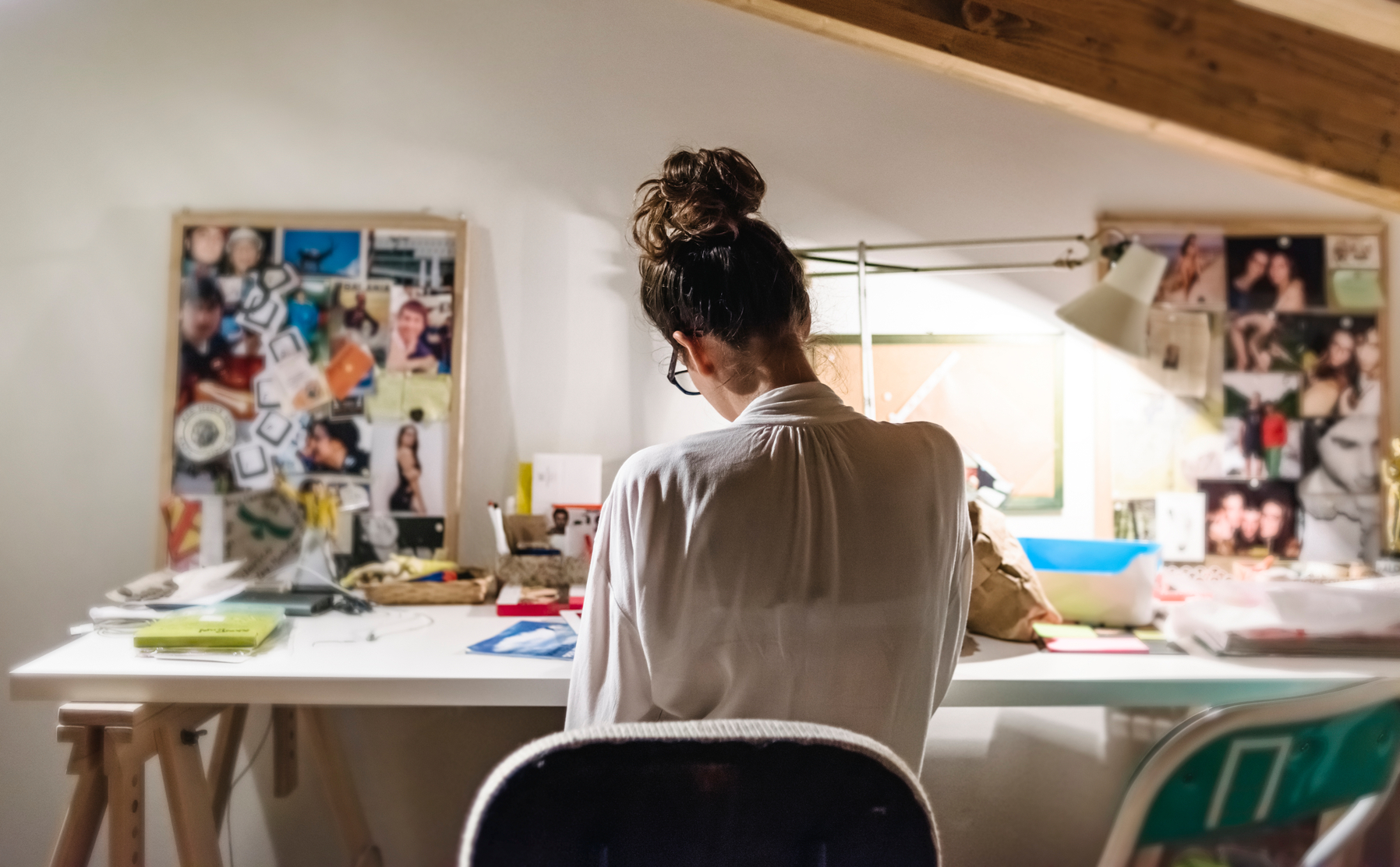 Self Employed woman filing taxes