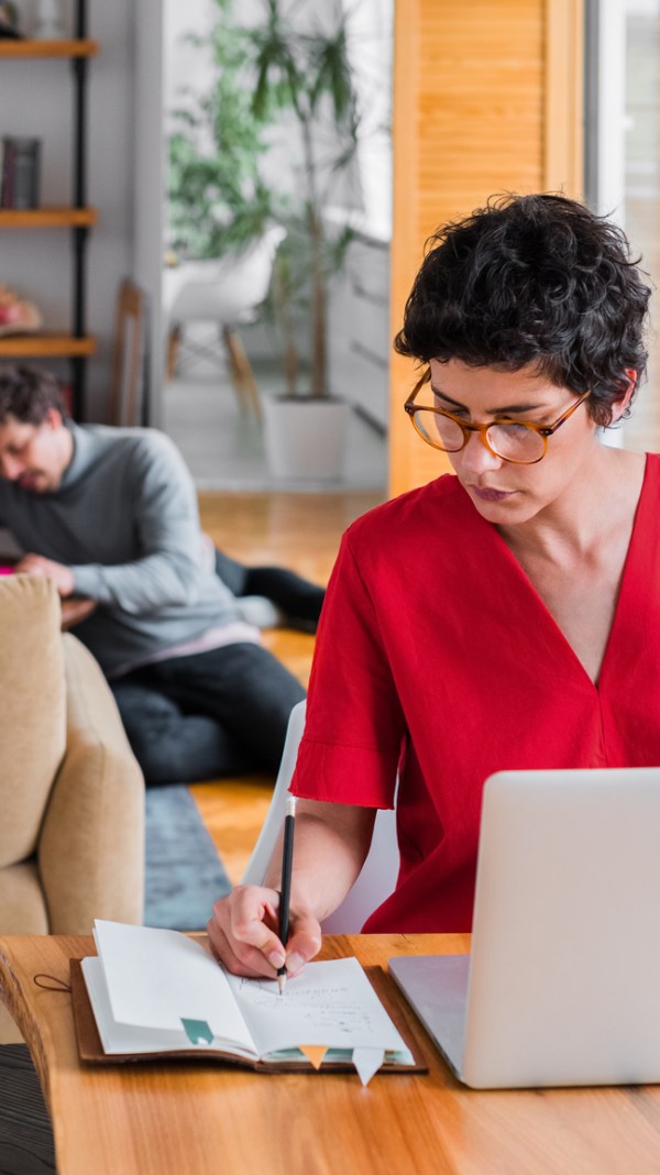 Woman saving for retirement