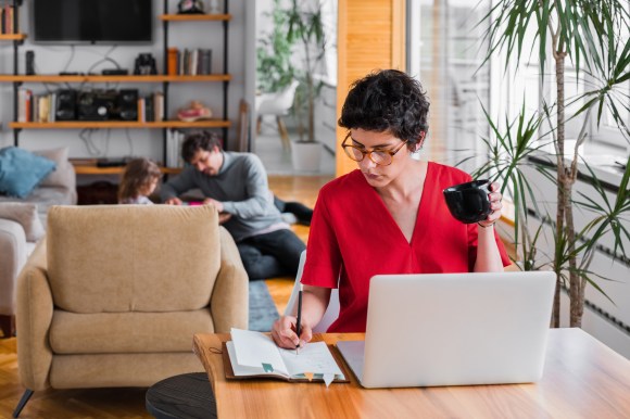 Woman saving for retirement