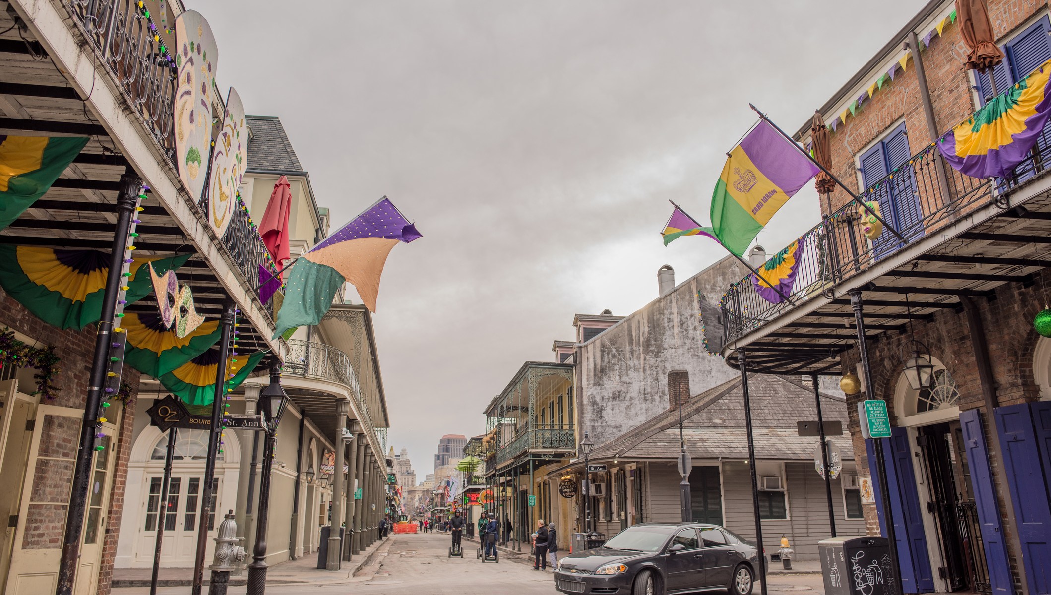 bourbon street in winter