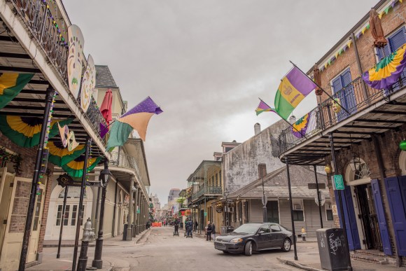 bourbon street in winter