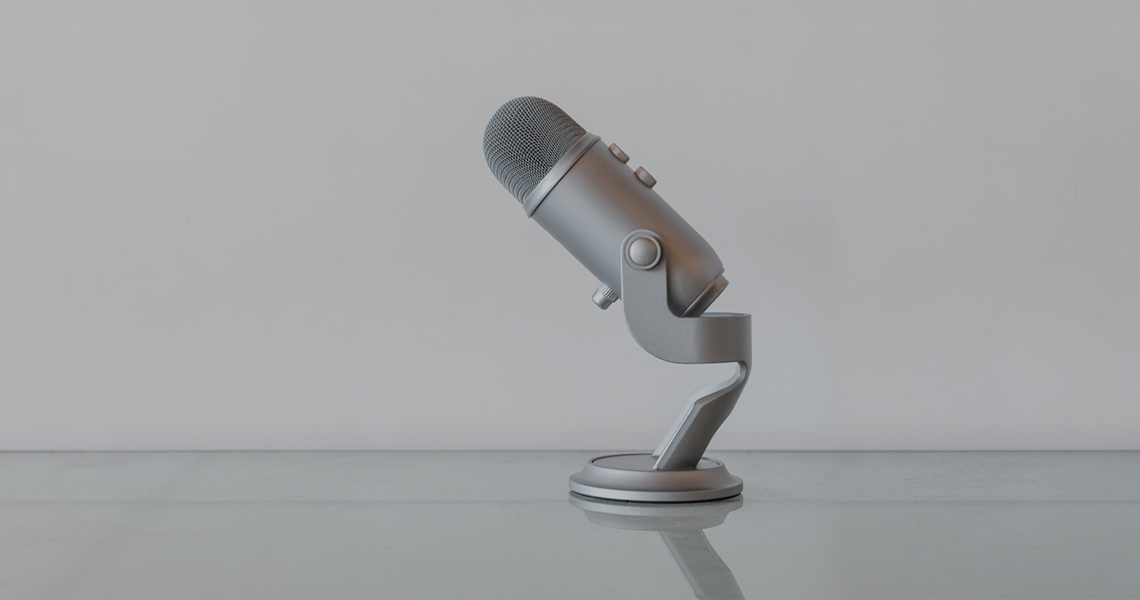 Blue Yeti mic on a desk