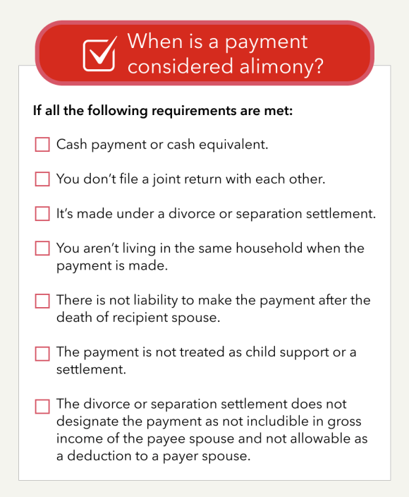 When is a payment considered alimony