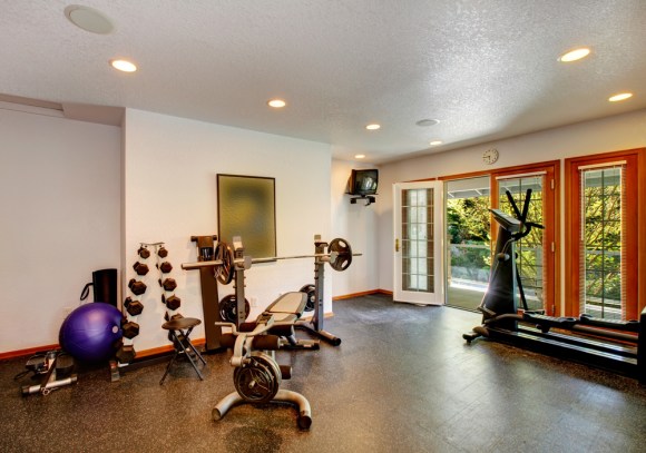 Home gym set up.