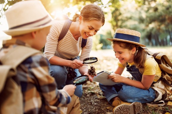 Kids exploring nature.