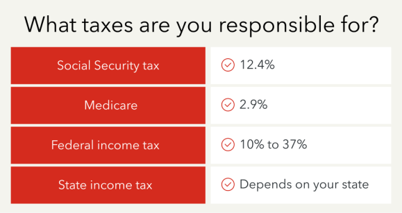 What taxes self-employed individuals are responsible for