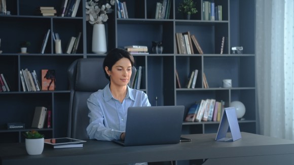 Woman working in home office