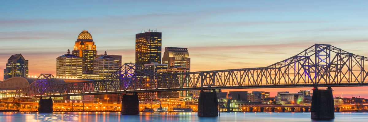 Louisville, Kentucky, USA skyline on the river